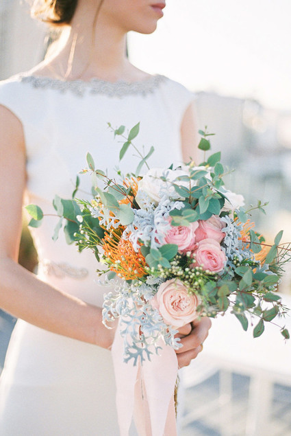 Tropical inspired bridal bouquet
