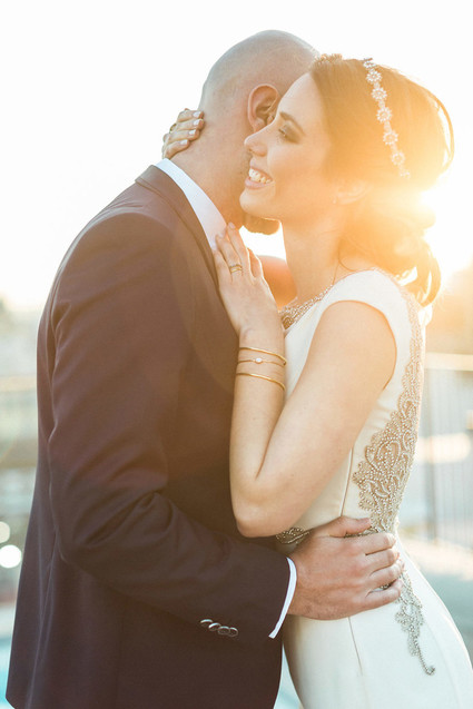 Golden hour wedding portrait