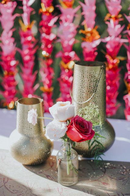 Pink and gold wedding decor