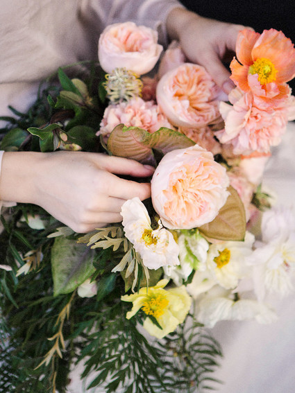 Coral bridal bouquet