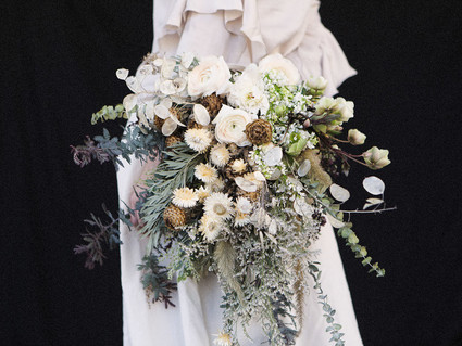 Green and bridal bouquet