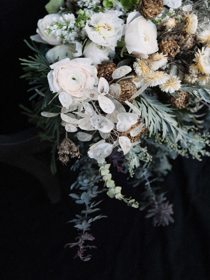 Green and bridal bouquet