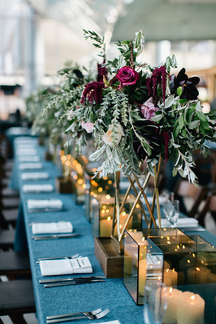 Modern blue tablescape