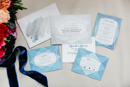 Blue wedding invitations
