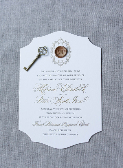 Gold wedding invitations