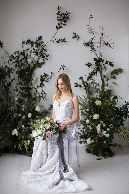 Floral bridal portrait