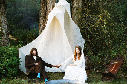 Bohemian wedding portrait