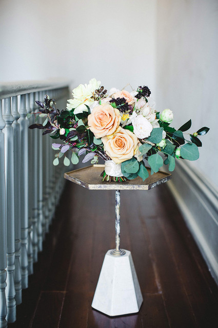 Peach wedding bouquet