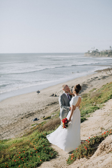 Beach wedding portrait