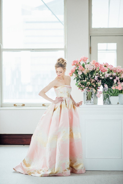Pink bridal gown