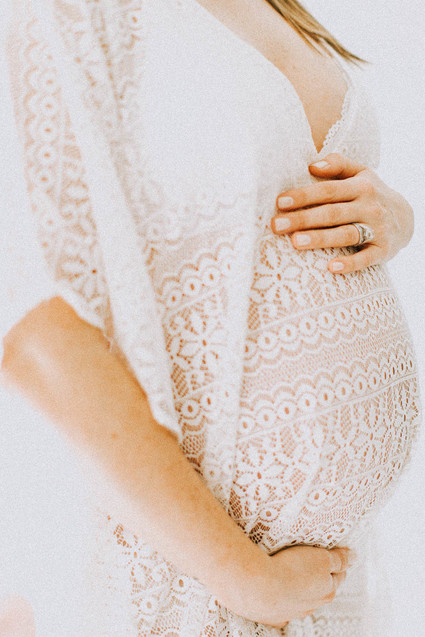All white bohemian maternity photos