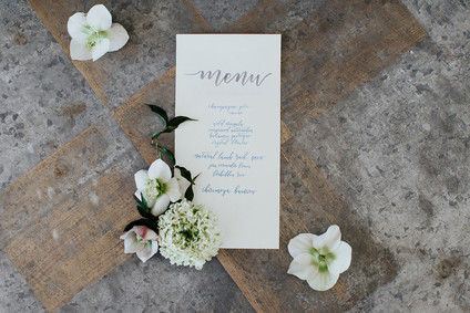 Wedding menu