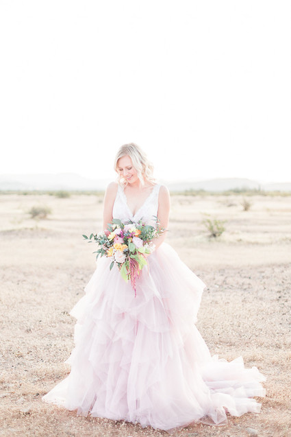 Mia Solano pink wedding dress