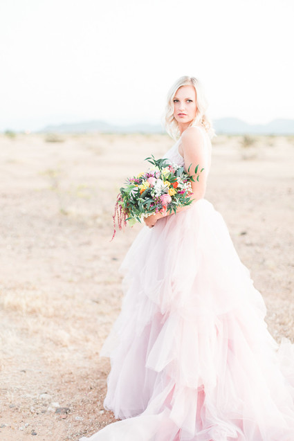 Mia Solano pink wedding dress