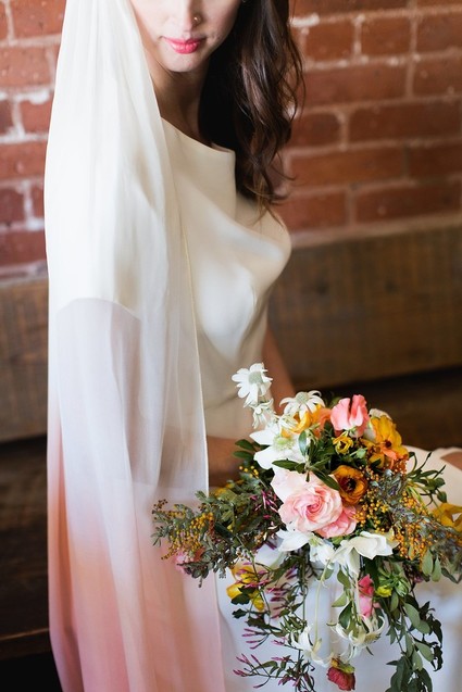Dip dyed veil