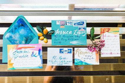 Painted wedding invitations