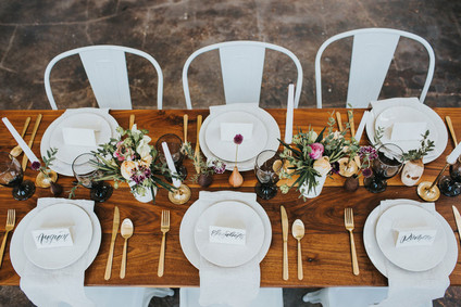 White and gold place setting