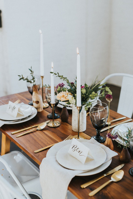 White and gold place setting