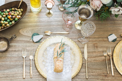 Gold place setting