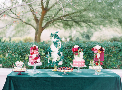 Jewel toned wedding cakes