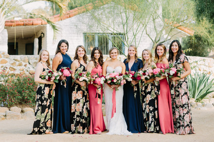 Floral bridesmaids dresses