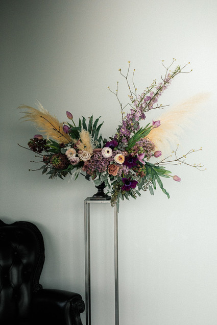 Purple floral arrangement