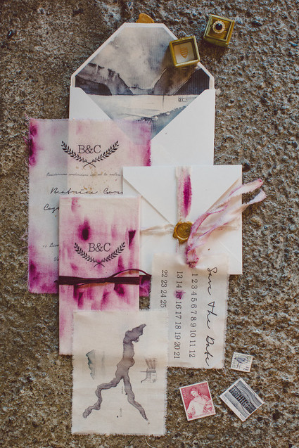Watercolor wedding invitations