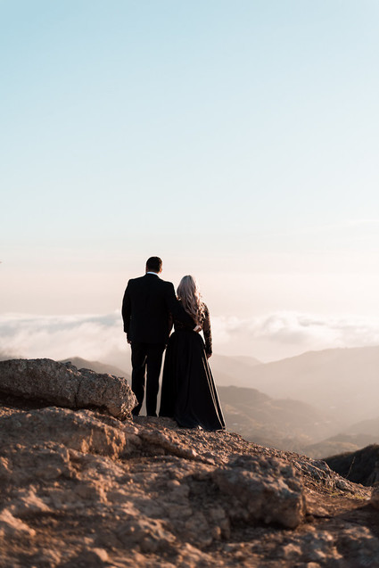 Mountaintop Malibu sunset engagement shoot