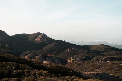 Mountaintop Malibu sunset engagement shoot
