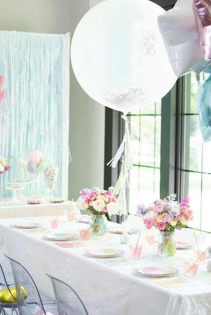 Pastel iridescent girl's birthday party Inspiration