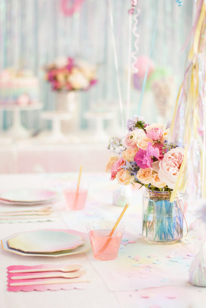 Pastel iridescent girl's birthday party Inspiration