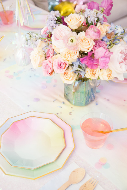 Pastel iridescent girl's birthday party Inspiration