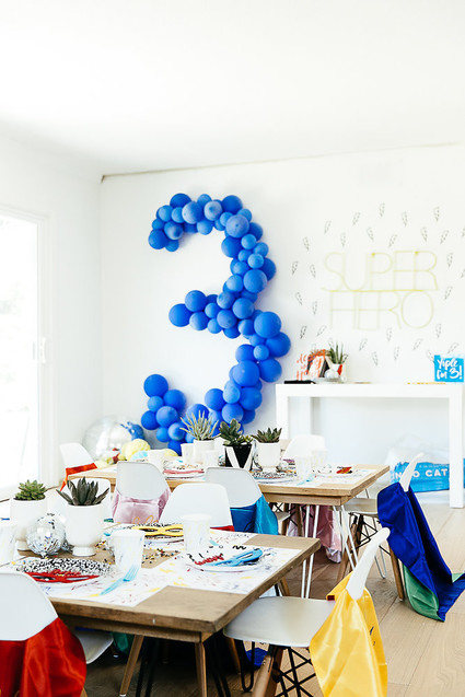 Modern super hero 3rd birthday party