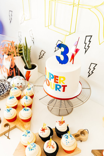 Modern super hero 3rd birthday party Inspiration