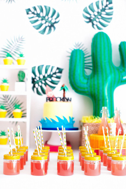 Modern tropical baby shower ideas