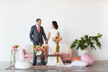 Modern wedding portrait