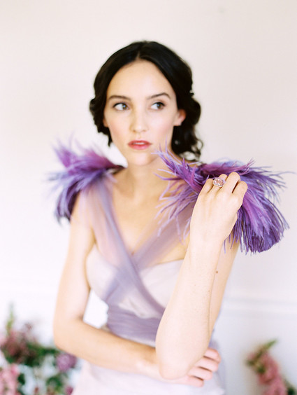 Feather wedding dress