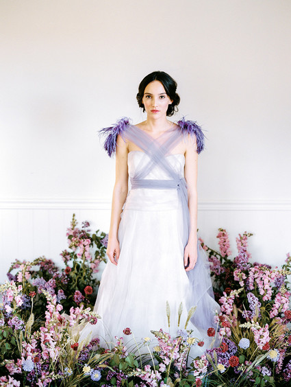 Feather wedding dress topper