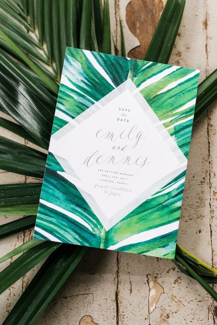 Tropical wedding invitations