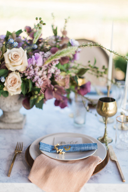 Pink and blue place setting
