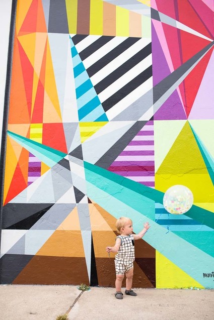 Art wall birthday photo session