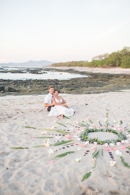 floral mandala on the beach