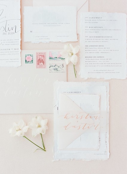 romantic blush wedding invitations