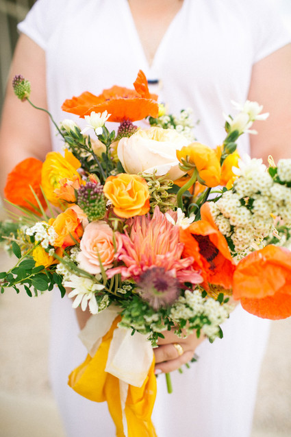 orange poppy bouquet