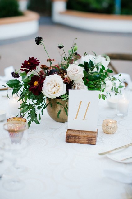 Wood block table numbers