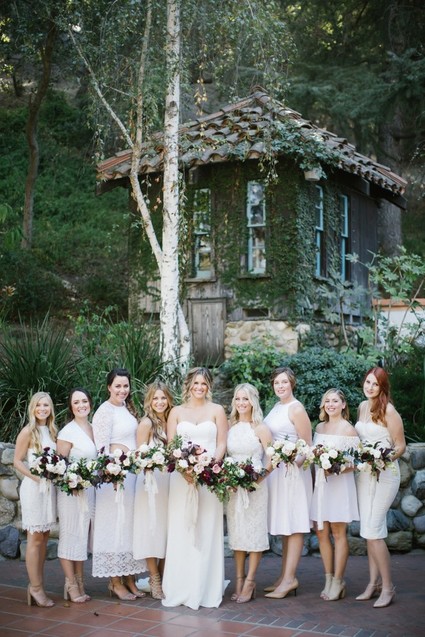 white bridesmaid dresses