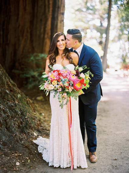Colorful summer Big Sur wedding at Redwood Ridge Estate Inspiration