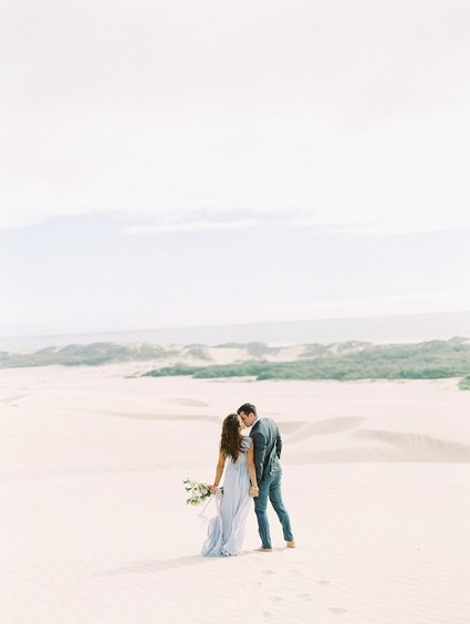 Pastel sand dune engagement photos