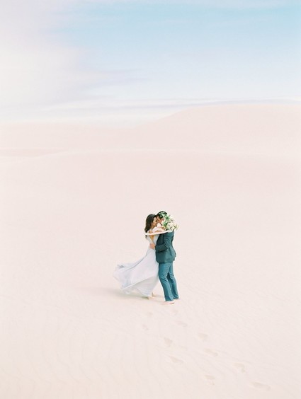 Pastel sand dune engagement photos