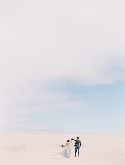 Pastel sand dune engagement photos